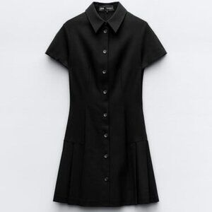 ZARA: Black Mini Shirt Dress